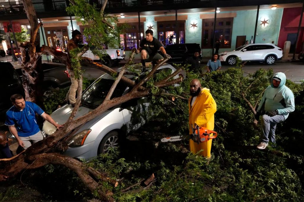 Fallen Trees and Crane Accident Texas