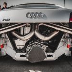 An Audi with a custom exhaust system